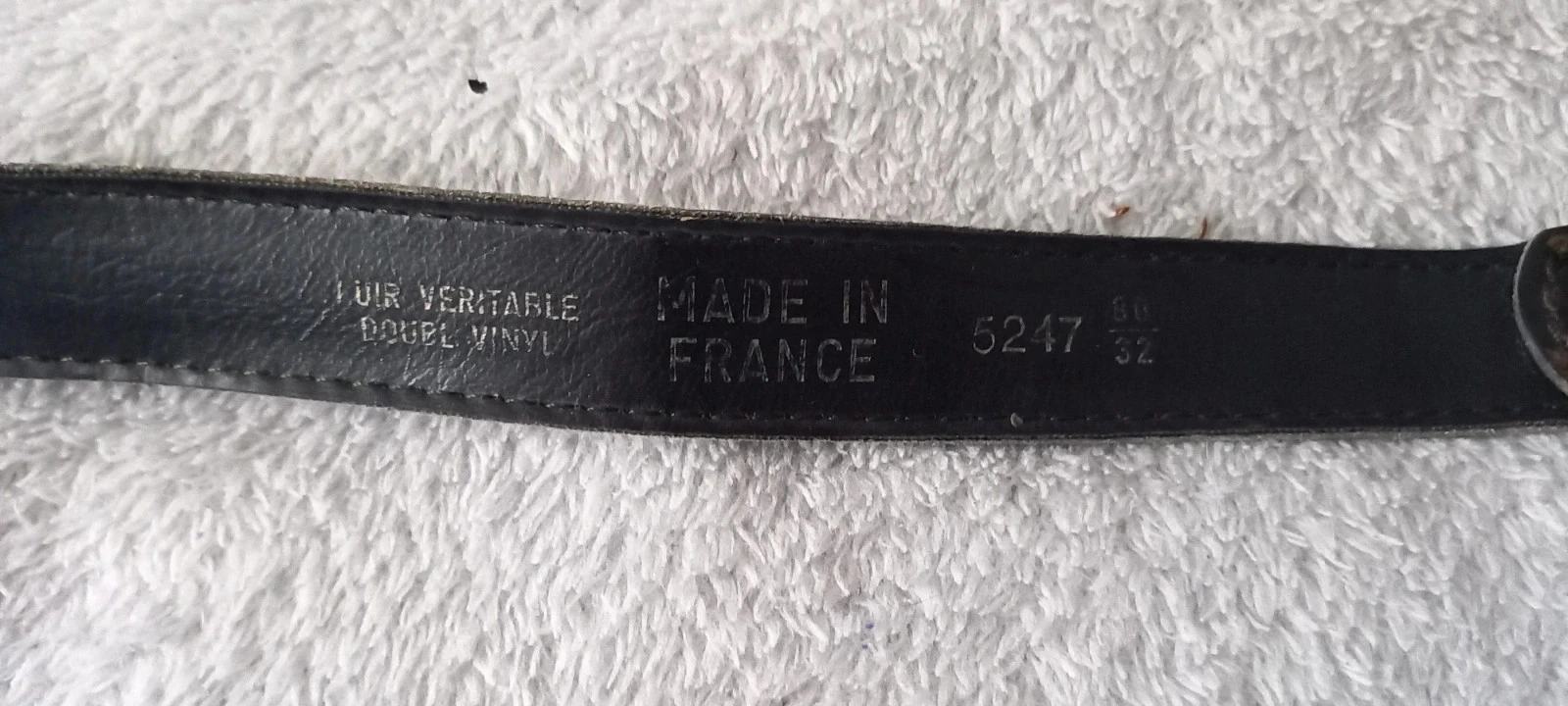 Ceinture noire en cuir 32 80cm vintage – photo 3